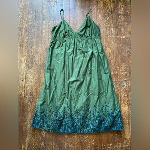 Mossimo Supply Co. Green Cotton Dress w/ Flower Details Size XL